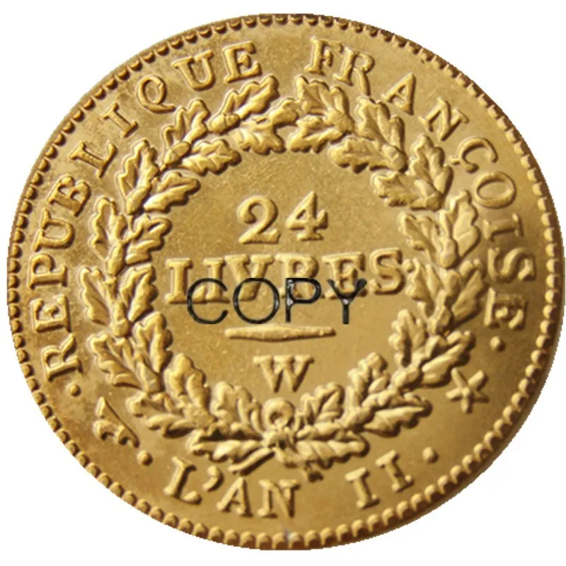 Франция набор(1793A 1793D 1793 W) 3 шт 24LIVRES Позолоченные копии монет