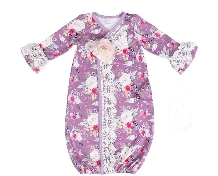 KY-SDY-014 gown Kaiya Ангел Лидер продаж с длинным рукавом Раффлед наряд для детей для девочек демисезонный бутик костюм для новорожденных цветочный спальный мешок - Цвет: KY-SDY-014 gown