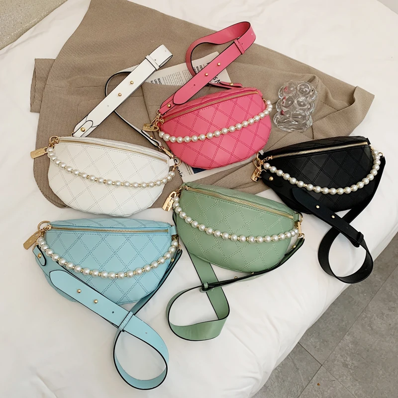 

Женская нагрудная сумка, простая женская сумка-мессенджер, забавная сумка с жемчугом, модная Женская поясная сумка, Повседневная сумка чере...
