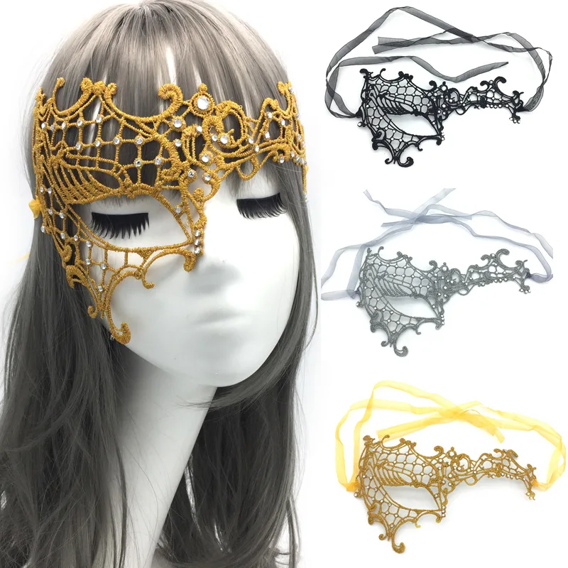 

Party Masquerade Lace Mask with Diamond One-eyed Half-face Sexy Lace Eye Mask Adult MS Game Eye Mask Women's Erotic Accessories