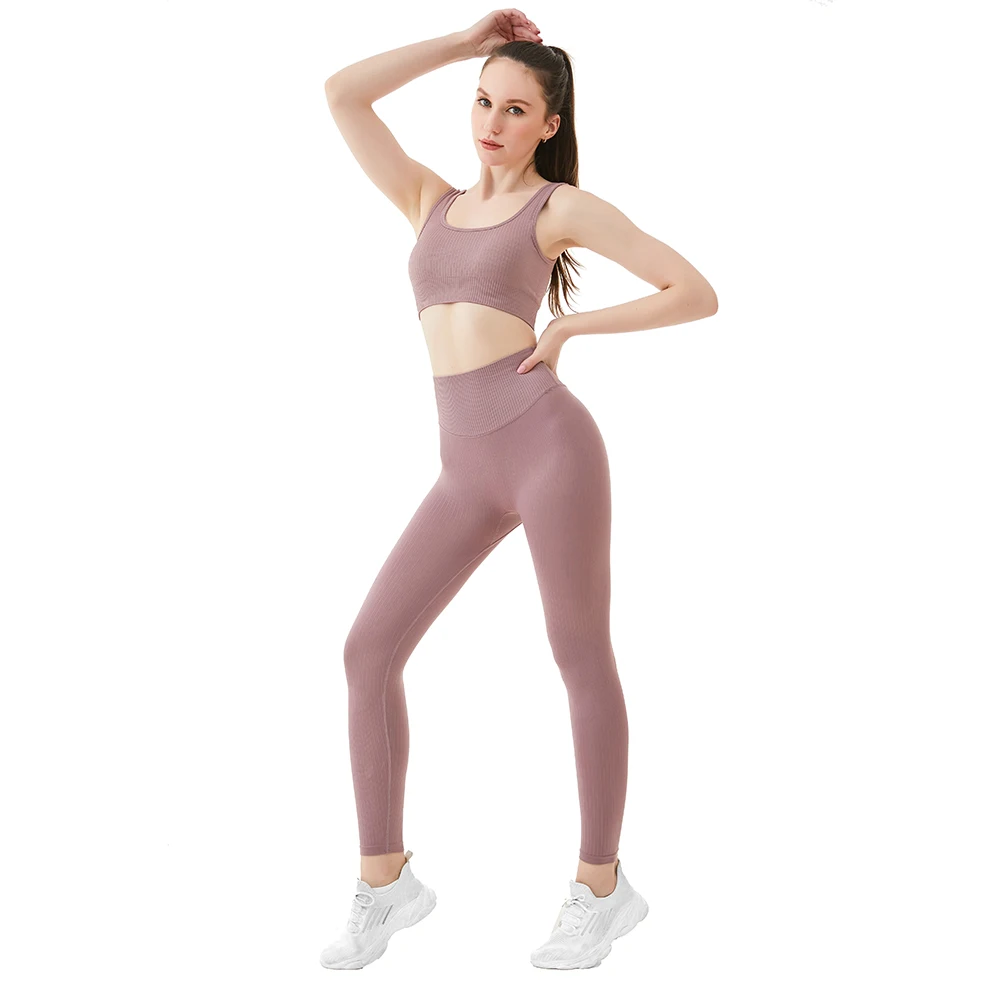 2/3/5PCS Seamless Women Yoga Set Workout Sportswear Gym Clothing Fitness Long Sleeve Crop Top High Waist Leggings Sports Suits