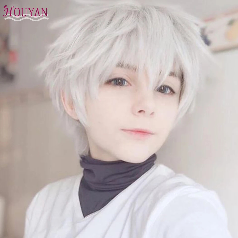 

HOUYAN Wig male short hair net celebrity cos universal Korean version Japanese handsome and natural is too full headgear style g