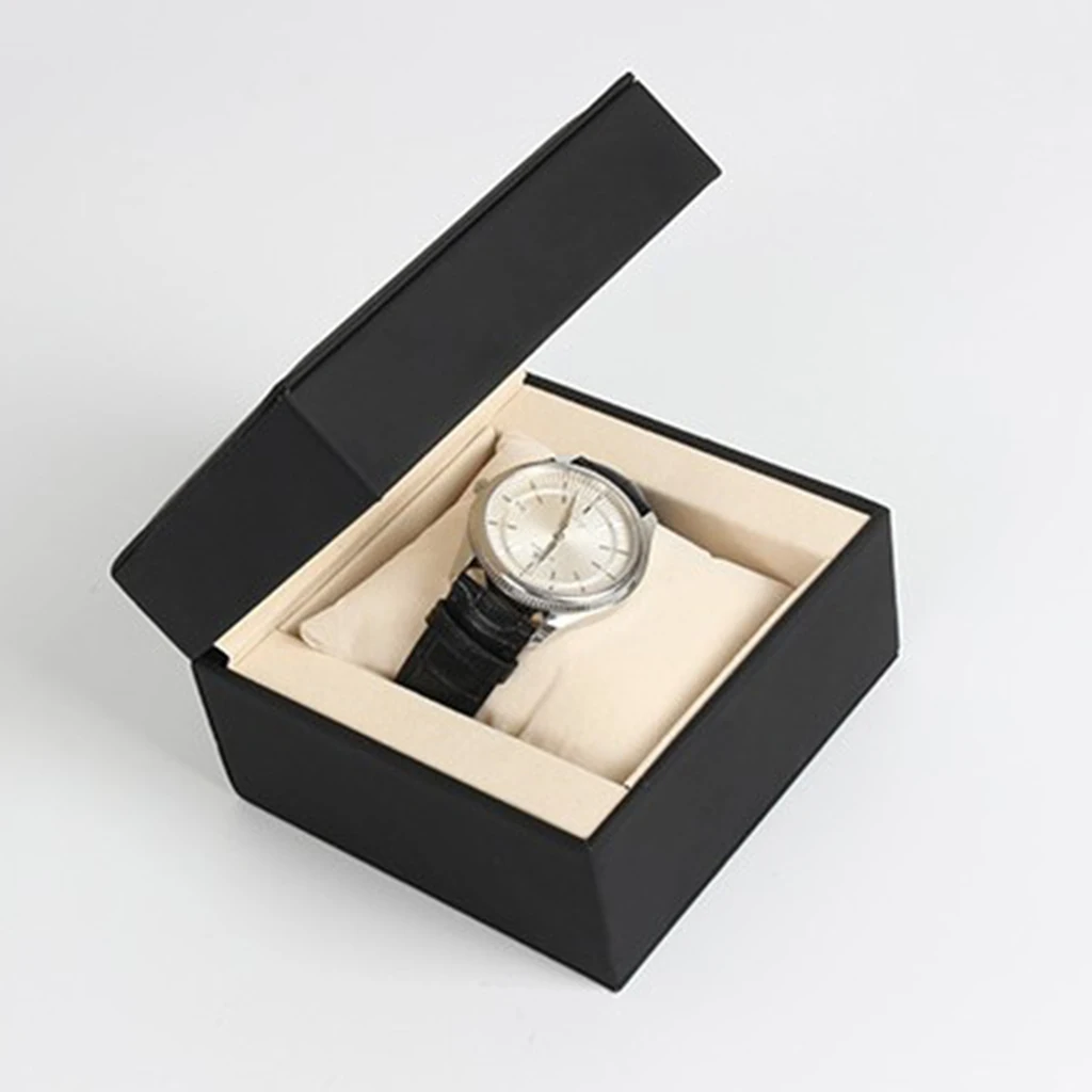 

Черная кожаная шкатулка для часов, чехол для наручных часов, для хранения ювелирных изделий