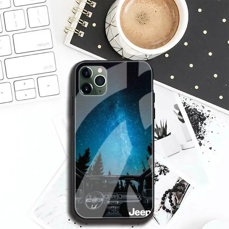 

Off-road SUV Jeeps Phone Case Tempered Glass For Iphone6plus 6S 7 7plus 8 X XS XSmax XR 11 12 Pro Max 12mini