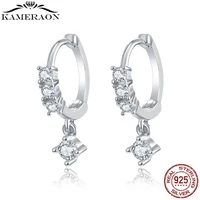 wedding earrings 100 925 sterling silver dangle earrings clear cz zircon drop earrings for women fine jewelry