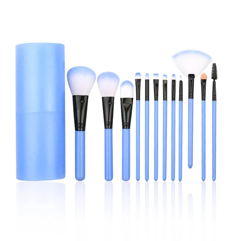 Набор кистей для макияжа 12 шт. нанесения теней пудры подводки глаз с ресницами