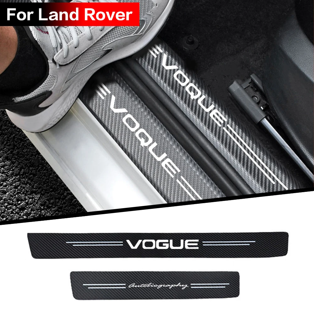 

Car Carbon Fiber Cloth Door Sill Strip For Land Rover DISCOVERY EVOQUE SPORT SV VELAR VOGUE Autobiography Accessories Styling