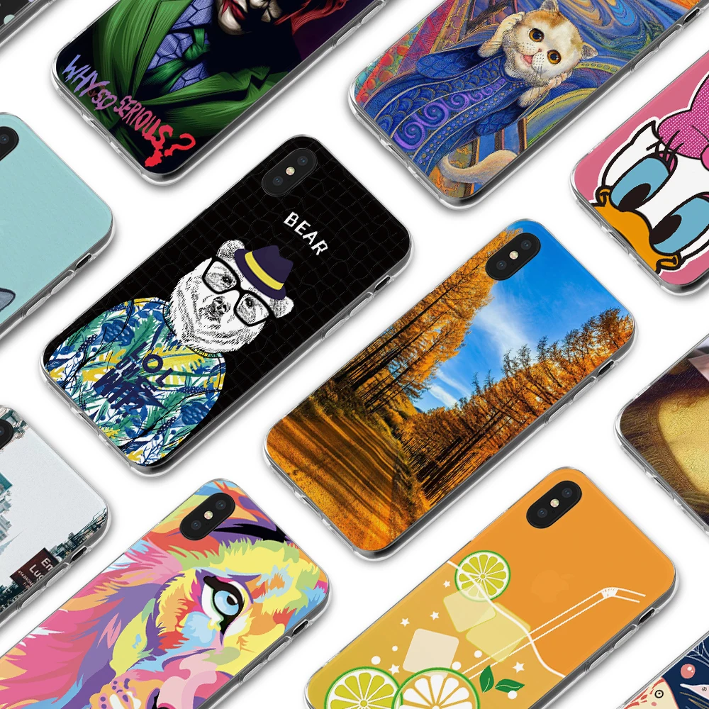 Silicone Phone Case for iPhone 8 Coque Soft Creative Painted Cover 7 Plus TPU Shells Bags Shockproof Cute |