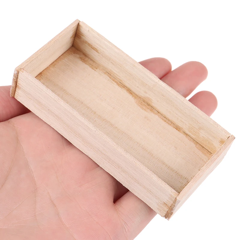 

1pc 1:12 Dollhouse Miniature Wooden Vegetable Fruits Basket Furniture Accessories