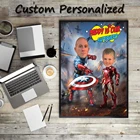 2 человека Marvel Человек-паук индивидуальный Холст плакат для декора комнаты пользовательский персонализированный печатный рисунок настенное Искусство Дети влюбленные подарки
