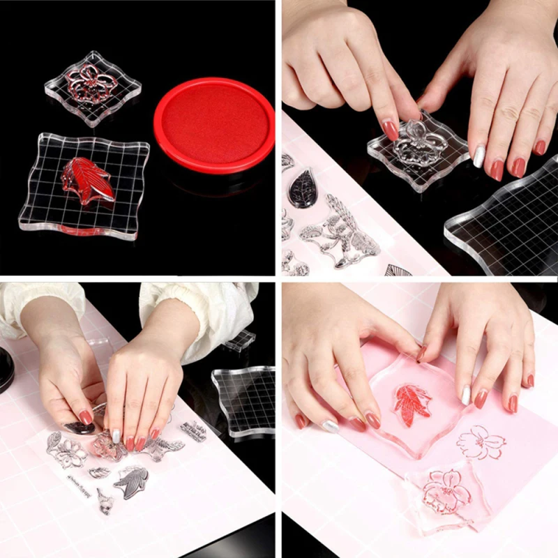 7 шт мульти Размеры штамп Блок акриловый блок пусковой площадки аксессуары