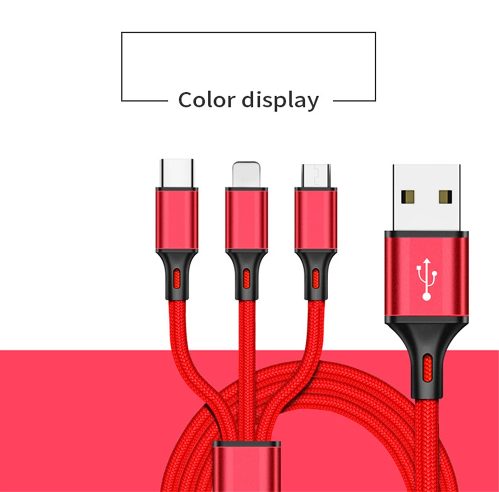 Фото 3 в 1 USB-кабель для зарядки iPhone 6 7 8X11 Pro Samsung LG Xiaomi Redmi Huawei Honor OnePlus Android зарядное 3 в 1 USB-кабель для зарядки iPhone 6 7 8X11 Pro Samsung LG Xiaomi Redmi Huawei Honor OnePlus Android зарядное