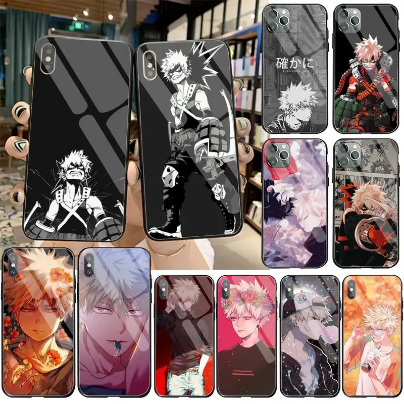 Чехол для телефона Boku no Hero Академия Katsuki Bakugou закаленное стекло iPhone 11 Pro XR XS MAX 8X7 6S 6