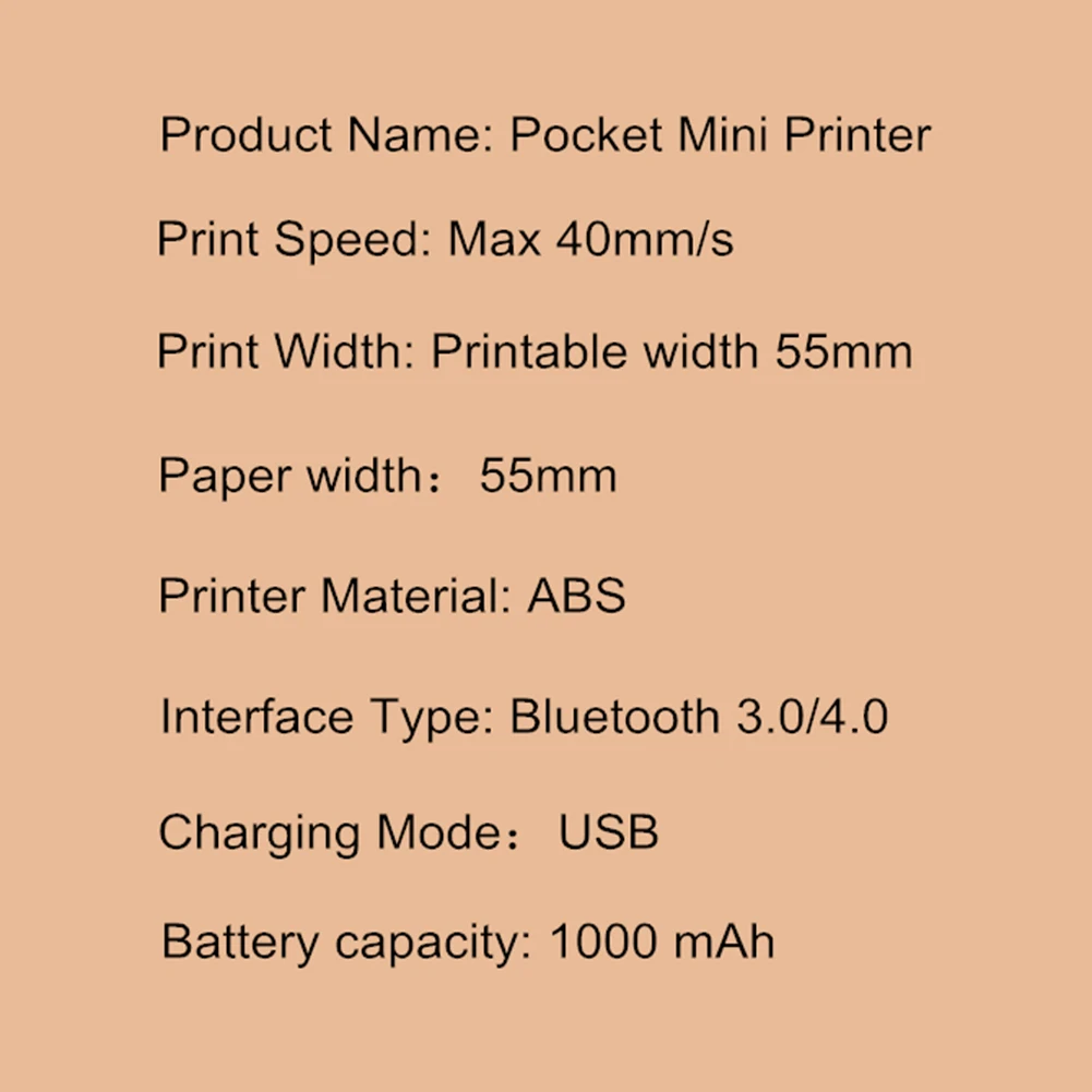 

Portable Thermal Printer Wirelessly BT 203dpi Photo Label Memo Wrong Question Printing with USB Cable imprimante portable B