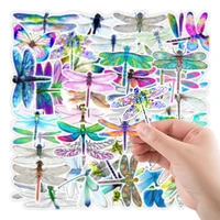 50pcs colorful dragonfly stickers for notebook stationery laptop cute sticker aesthetic craft supplies scrapbooking material