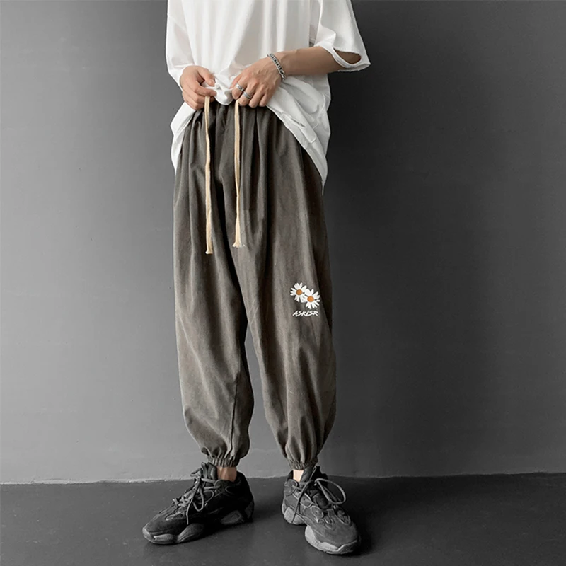 Джоггеры мужские и женские с эластичным поясом тонкие укороченные брюки модные