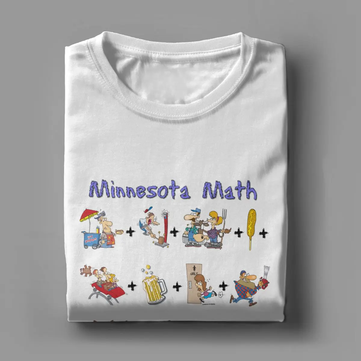 Мужские Миннесота ярмарке Математика подарок футболки натуральный хлопок