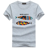 fashion double fish print mens t shirt short sleeve o neck s 5xl plus size women t shirt couple casual outdoor sports tops tees