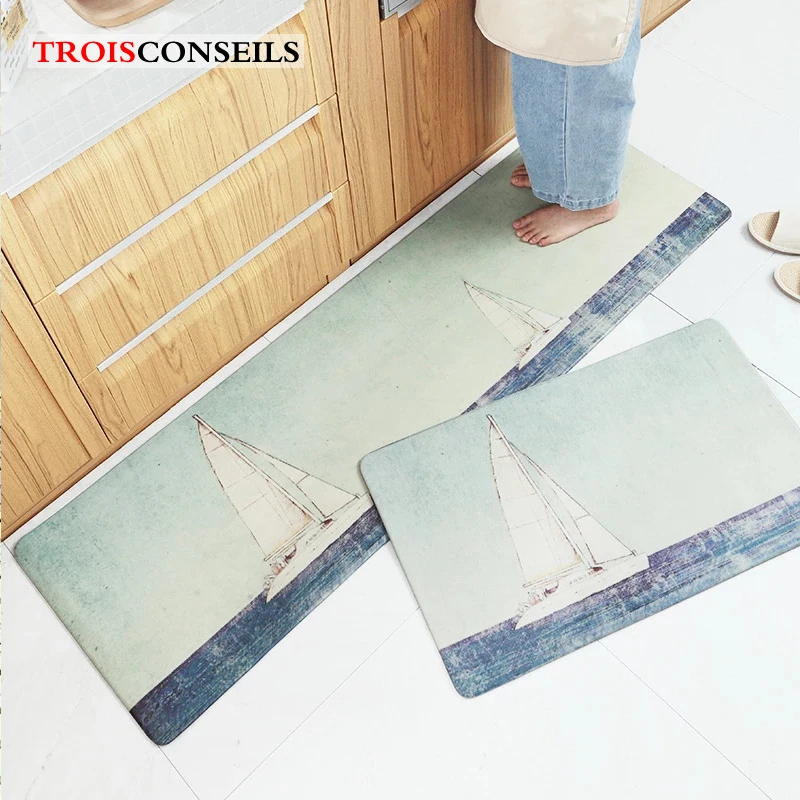 Мраморный Кухонный ковер входной коврик из ПВХ и кожи для двери напольный