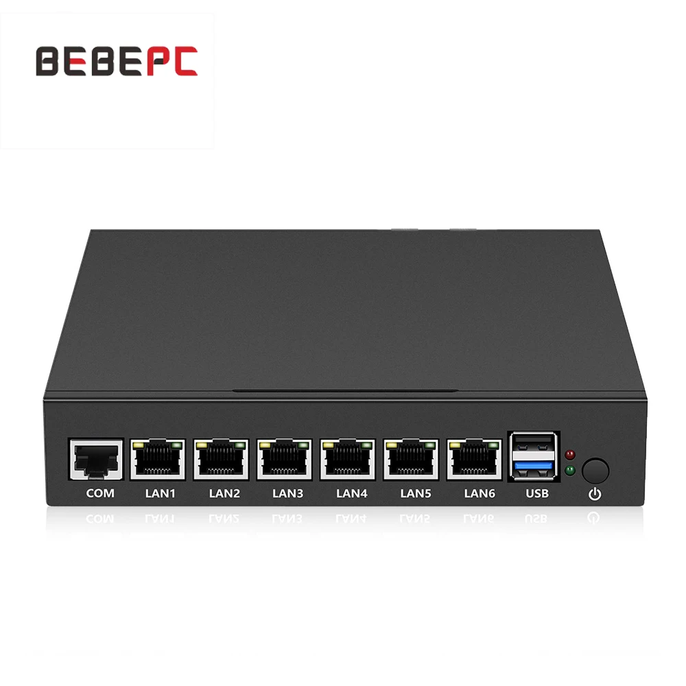 BEBEPC 6LAN Gigabit Ethernet Мини ПК Celeron N2830/N2930 компьютер промышленного маршрутизатор Pfsense