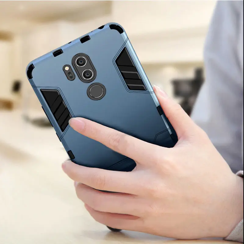 Гибридный бронированный чехол с подставкой и подставкой для LG V30 Q6, мягкий ТПУ+ Жесткий ПК ударопрочный чехол для iPhone 11 XS MAX XR для huawei