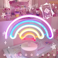rainbow unicorn neon led night lamp girls bedroom warm night light room decoration 3d acrylic table desk lamp gifts