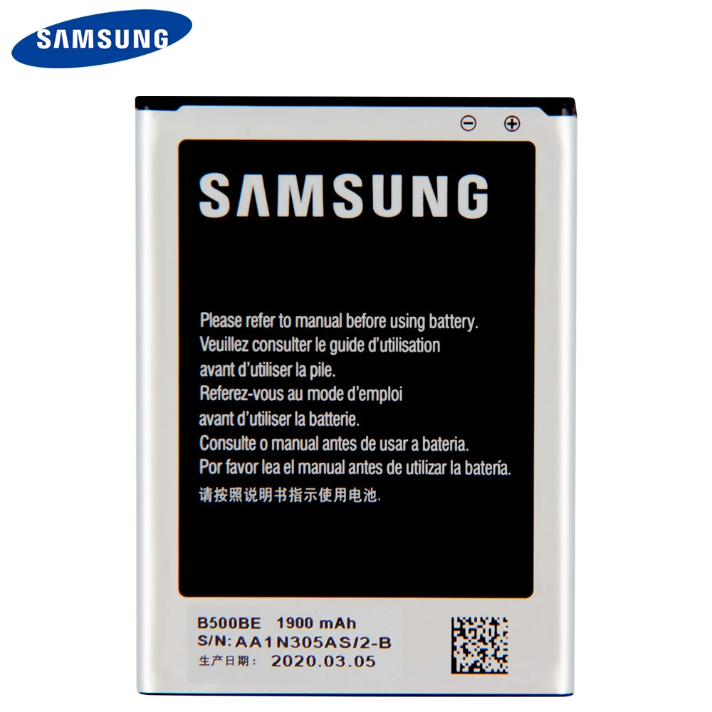 Оригинальный аккумулятор Samsung B500BE B500AE для GALAXY S4 Mini I9190 I9192 I9195 I9198 S4Mini 3 контакта 1900