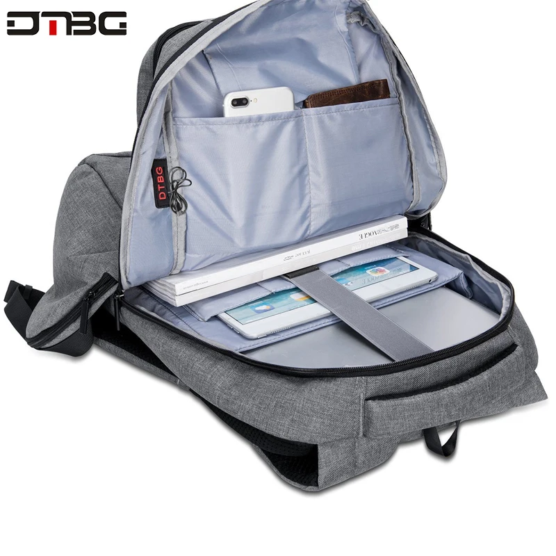 DTBG модный рюкзак 17 3 дюйма черные серые рюкзаки умная сумка с usb портом для зарядки