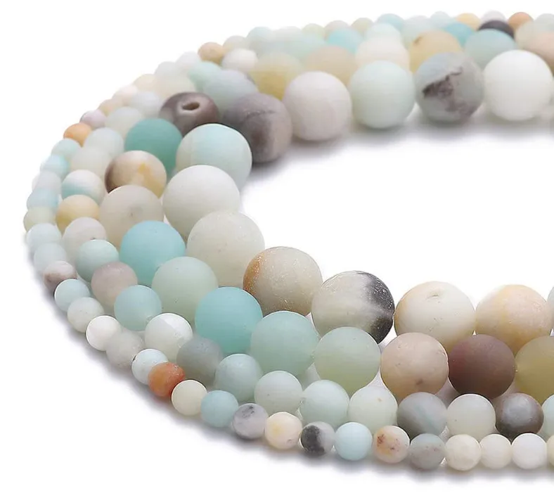 

Round Matte Amazonite Loose Spacer Beads for Jewelry Making Bracelets