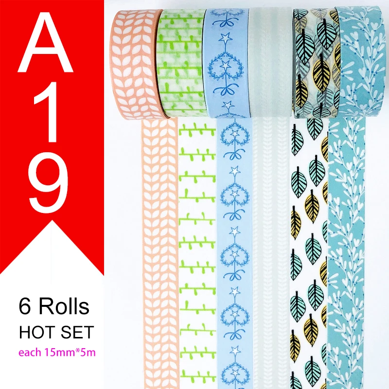 SET-A19 И купон васи лента, васи лента, акварель, опционально сочетание, распродажа, 9 стилей Наборы горячая Распродажа набор A30-A38 - Цвет: SET-A19
