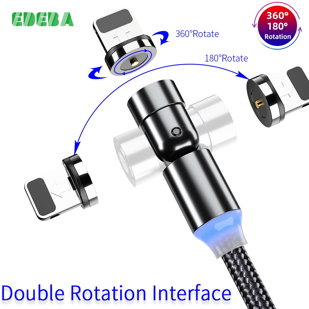 

Micro Usb Cable Magnetic Type C Cable for iPhone 12 11 Samsung Xiaomi Redmi 540 Rotate Fast phone Charging Cord USB Cord Wire