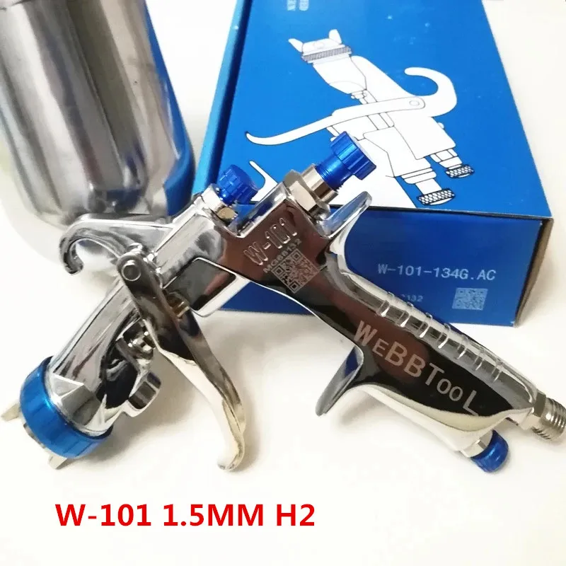 Натуральная qr cod W-101 пистолет-распылитель 134G w101 HVLP ручной Краски пистолет тяжести 1,0/1,3/1,5/1,8 мм мебель покрытия автомобиля Краски Инж - Цвет: W-152G  1.5MM