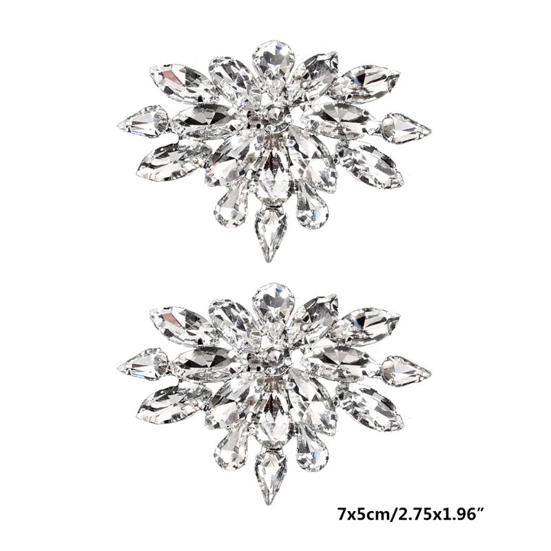 

2Pcs Crystal Rhinestones Wedding Party Prom Shoe Clips Buckles Decorations DIY Craft Accessories for Bride Women