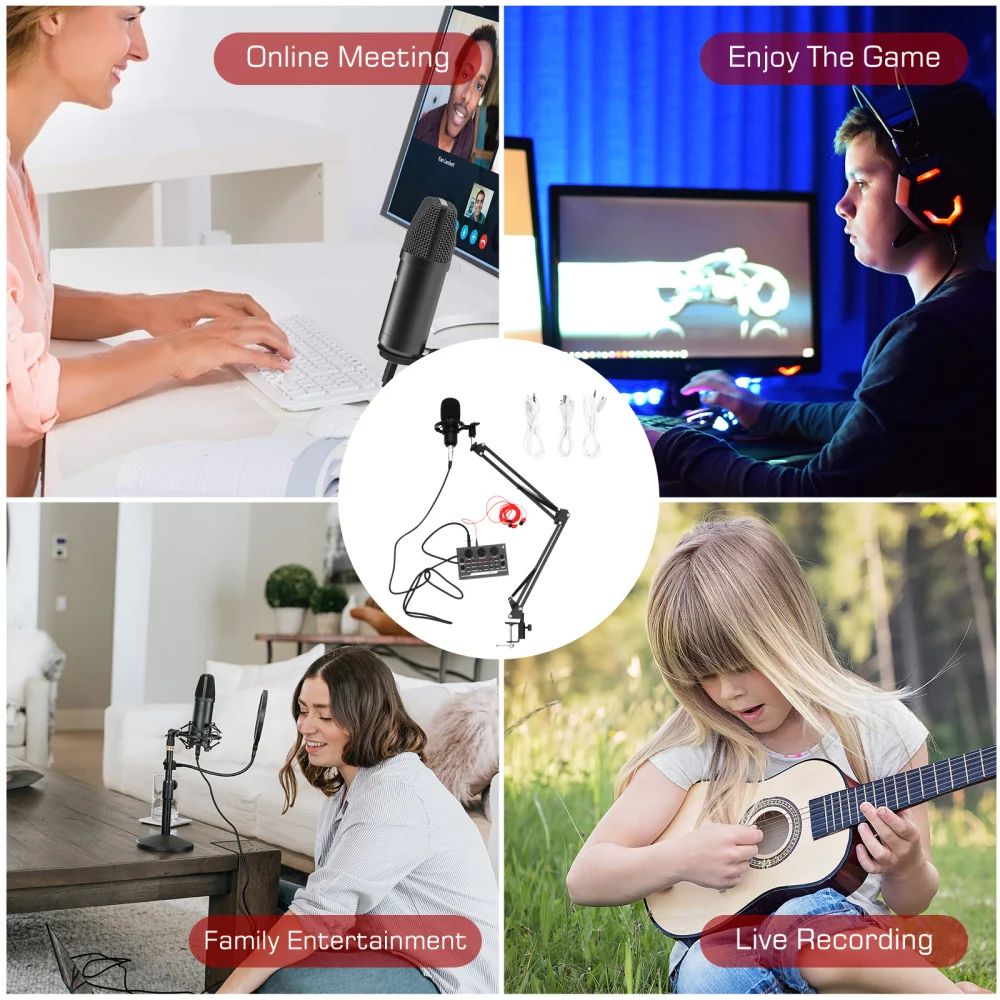 

11 Pcs Universal Microphone Kit Karaoke Device Karaoke Equipment Webcast Devices
