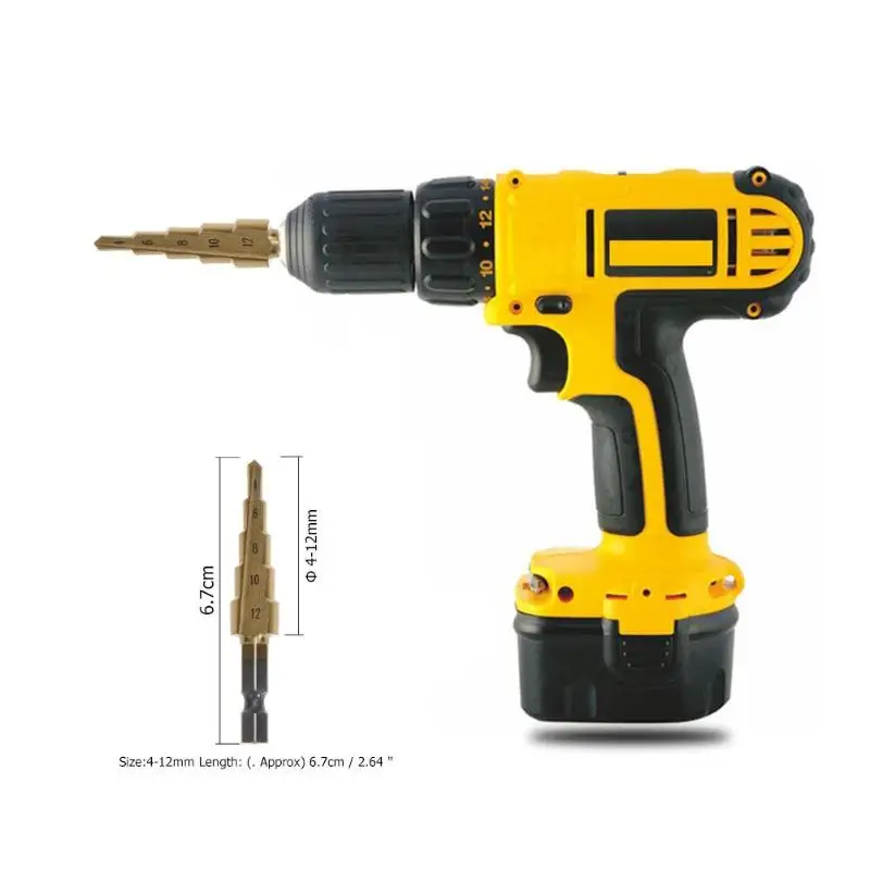 Титан покрытие HSS пагода с шестигранным хвостовиком металлический Сталь