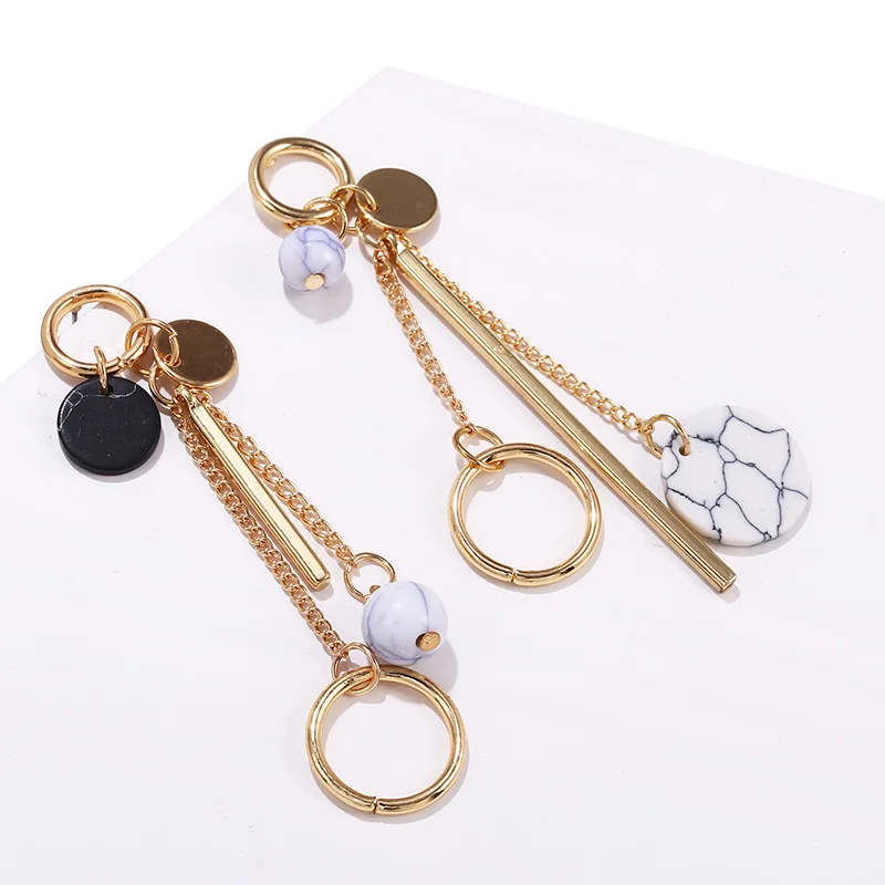 Новый стиль женские серьги 2019 длинные нестандартные мраморные с разделением