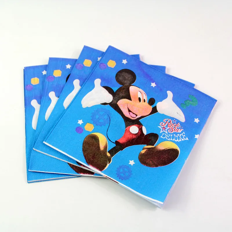 20pcs napkin3 10 шт./упак. Микки Мышь салфетки для дня рождения Бумага Полотенца вечерние Декор посуда для вечеринки в честь Дня рождения поставки дети любят для маленьких детей, таких как - Цвет: 20pcs napkin3