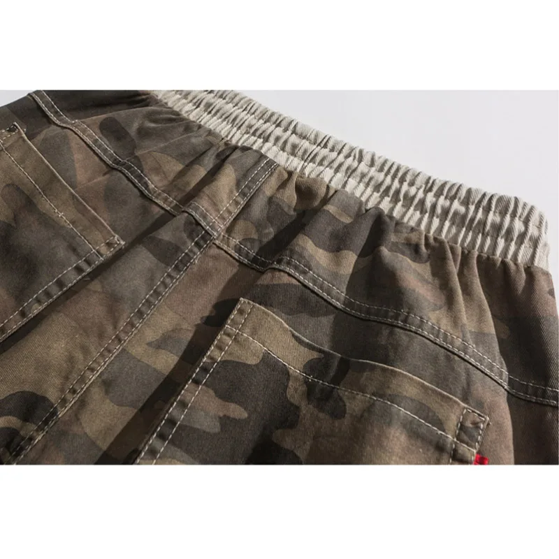 

Casual Pants Men's Sweatpants Camouflage Hit Color Pants Fashion Harajuku Tie-Feet Trousers Men Clothing High Street Streetwear