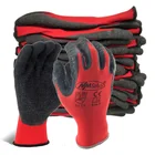 24 шт.12 пар, латексные защитные перчатки с полиэфирной подкладкой