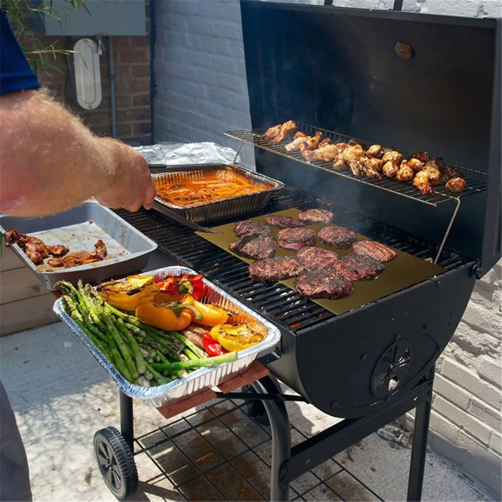 

High temperature resistant non-stick BBQ mat, pastry baking oil paper, reusable barbecue mat, camping home barbecue mat.