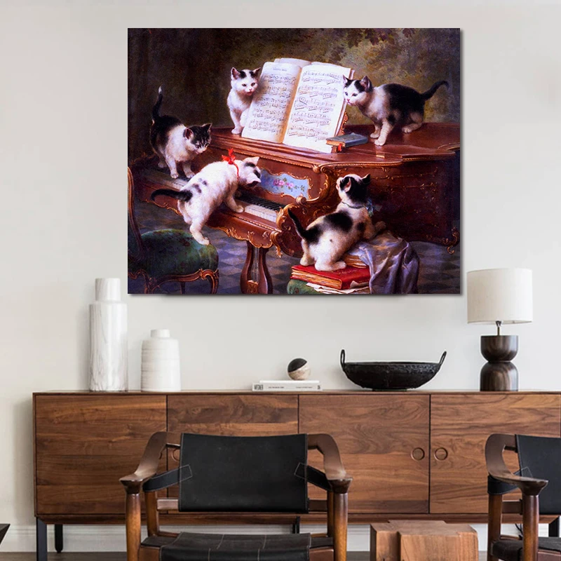 Краска собственного приготовления нарисована цифровыми картинками группа кошек