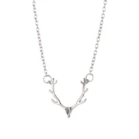 new metal necklace europe and the united states christ christmas small antler deer head elk necklace women fashion jewelry gift