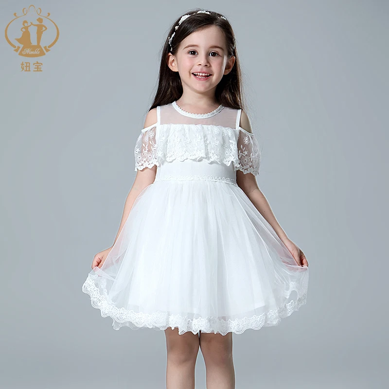 Кружевное платье принцессы с принтом открытыми плечами | Детская одежда и обувь
