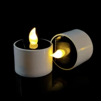 12x 6x solar powered candle warm white flicker led tea light battery operated night lamp diy wedding party event lighting prop