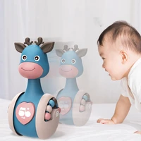 sliding deer baby tumbler rattle learning education toys newborn teether infant hand bell mobile press squeaky roly poly toy