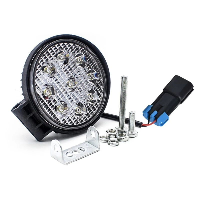 

9LED 27 Вт Светодиодный светильник 12V 24V Автомобильный Светодиодный точечный светильник круглый Авто внедорожников мини Ledbar внедорожный аксес...