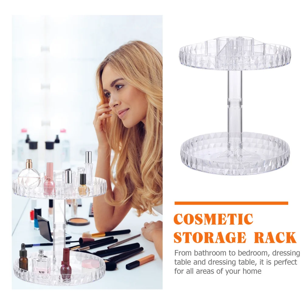 

1Pc Household Storage Rack 360 degree Rotating Storage Rack (Transparent)