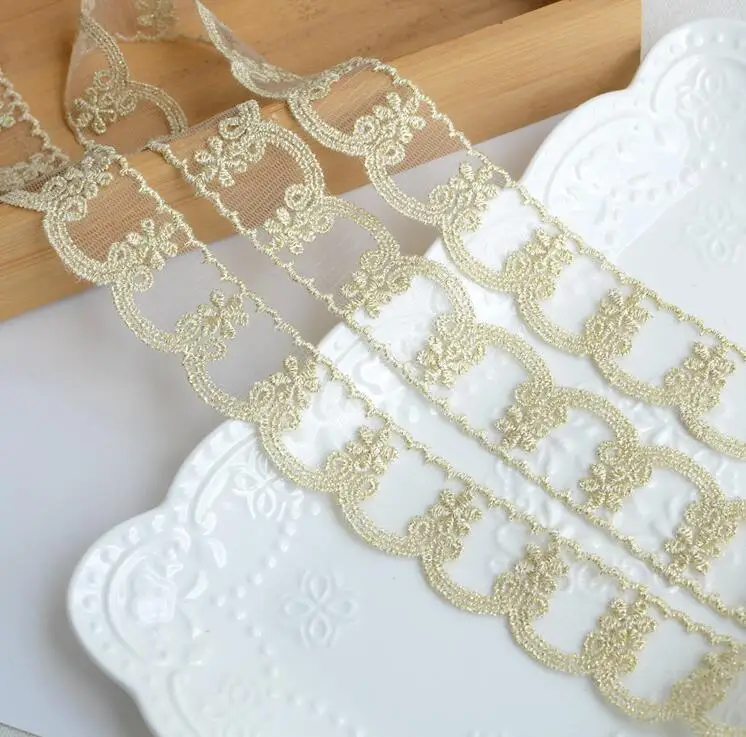 Свадебное платье с цветочной вышивкой кружевной отделкой 3 м|ivory lace trim|lace trimembroidery |