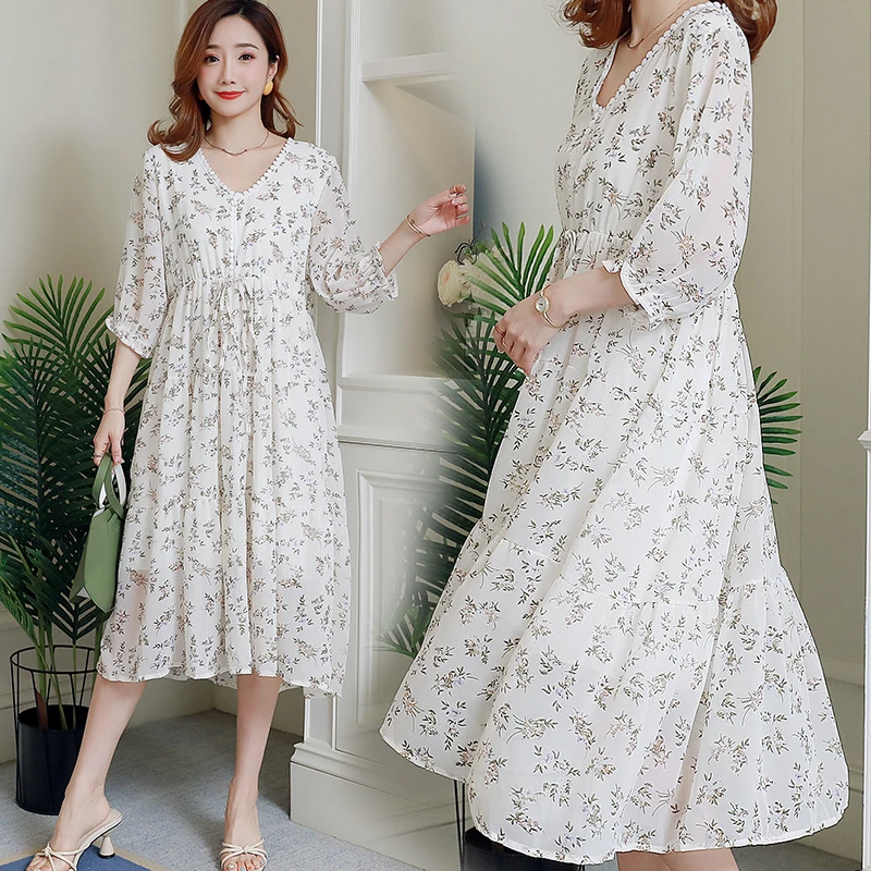 Новое летнее платье для беременных и кормящих с рукавом до локтя узкими