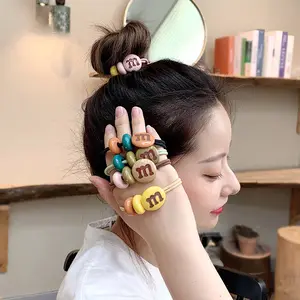 Женские резинки для волос с мультипликационным принтом, 5 шт.лот